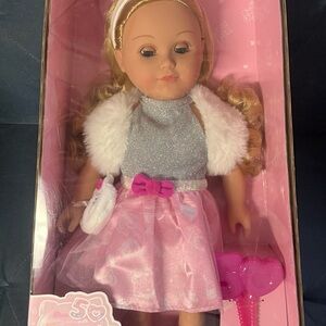 American Girl Doll in Pink and Silver Outfit
